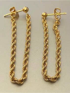 Ring Concierge 14k Gold Rope Earrings